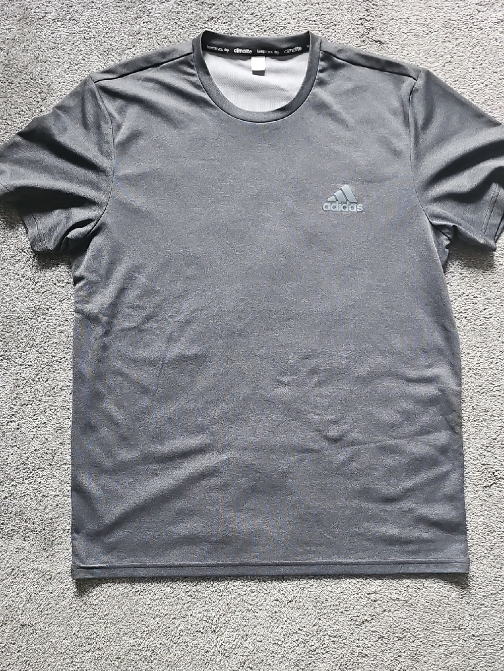 adidas Men's Dark Gray Crewneck Short Sleeve Tee